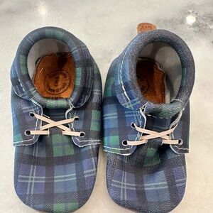Freshly Picked Blue and Green Plaid Moccasins